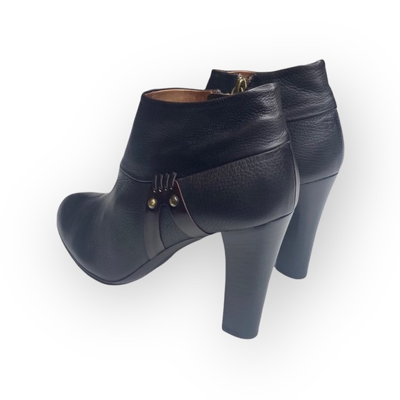 new Banfi Zambrelli ❁ Meadow Heeled Ankle Bootie Boots ❁ Black Leather 39 8.5 9 - Picture 5 of 16